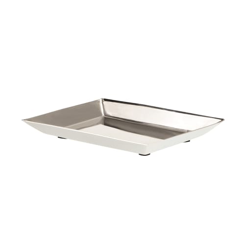 Tuxedo Collection Soap Dish, White Enamel/Stainless Steel